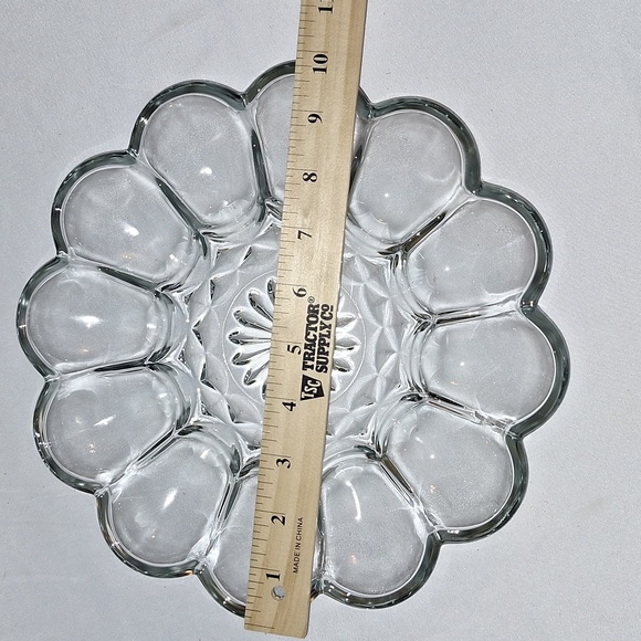 🥚 Deviled Eggs Clear Heavy Glass Serving Plate by Anchor Hocking - Picture 4 of 8